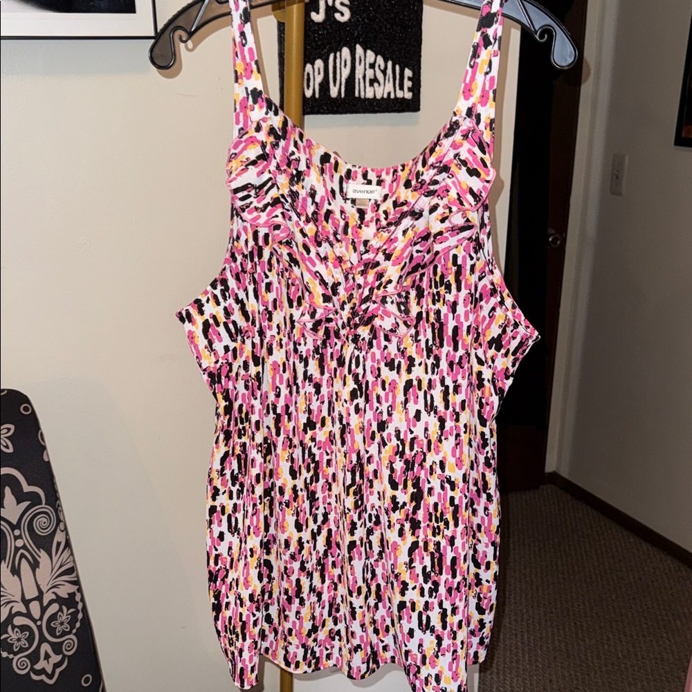 Avenue Pink and Black Patterned Camisole